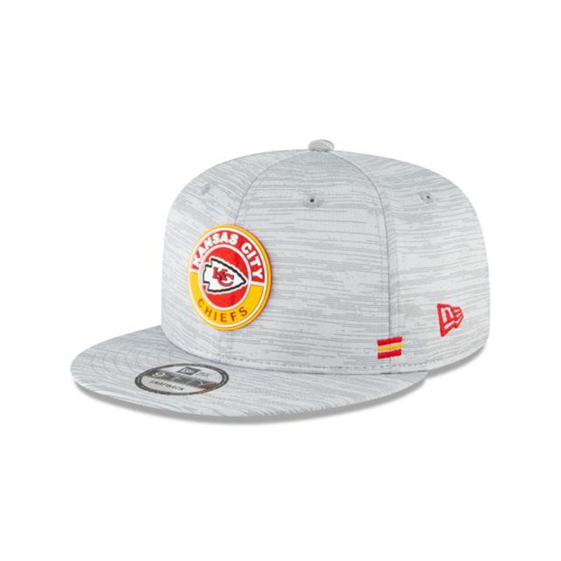 NFL Kansas City Chiefs Official Fall Sideline 9Fifty Snapback (UDZ4883) - Grey New Era Caps